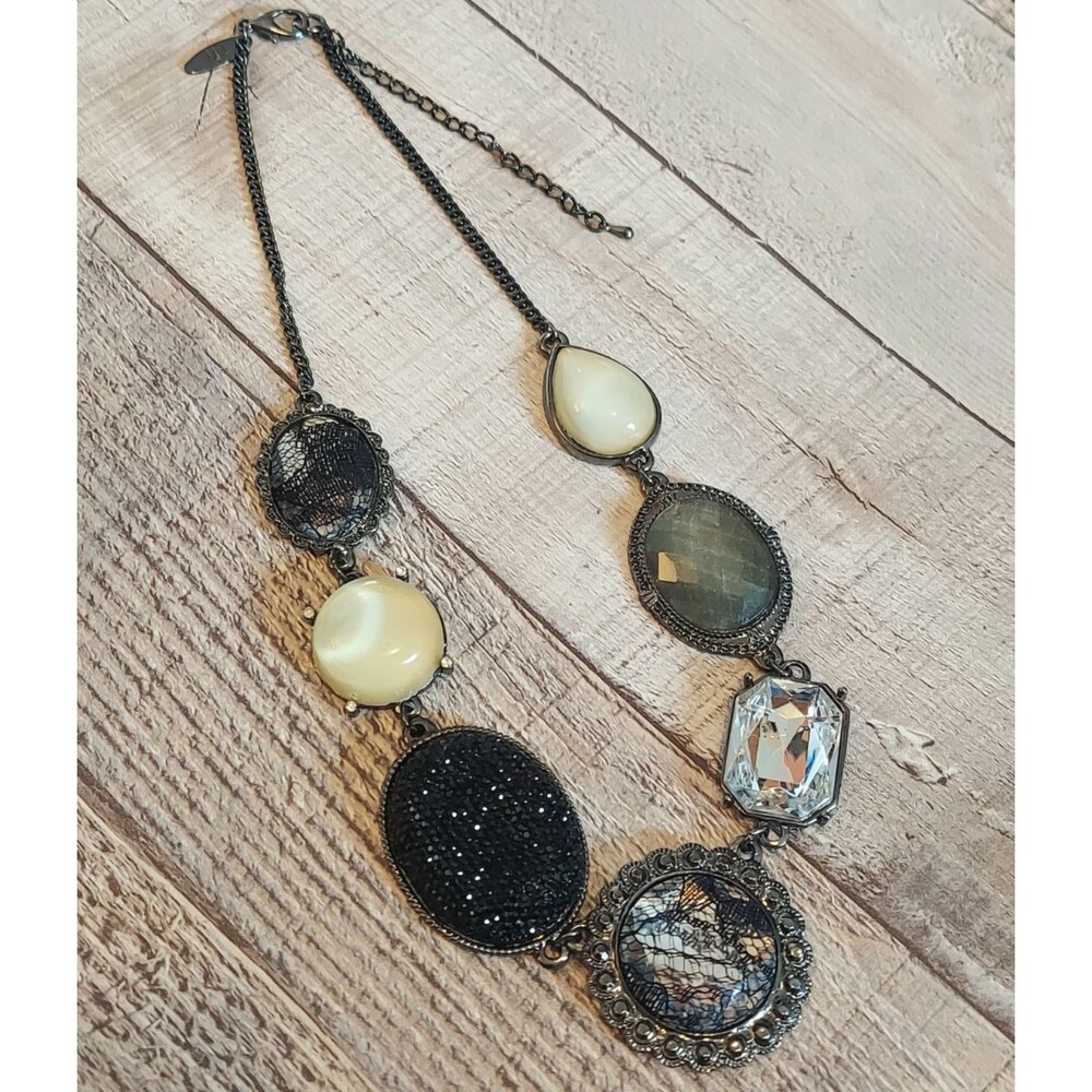 NY Vintage Costume Necklace VTG Gothic Glam Chunky Statement Necklace